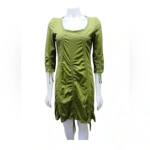 Neon Buddha Green  Ruched Dress Tunic Size Small